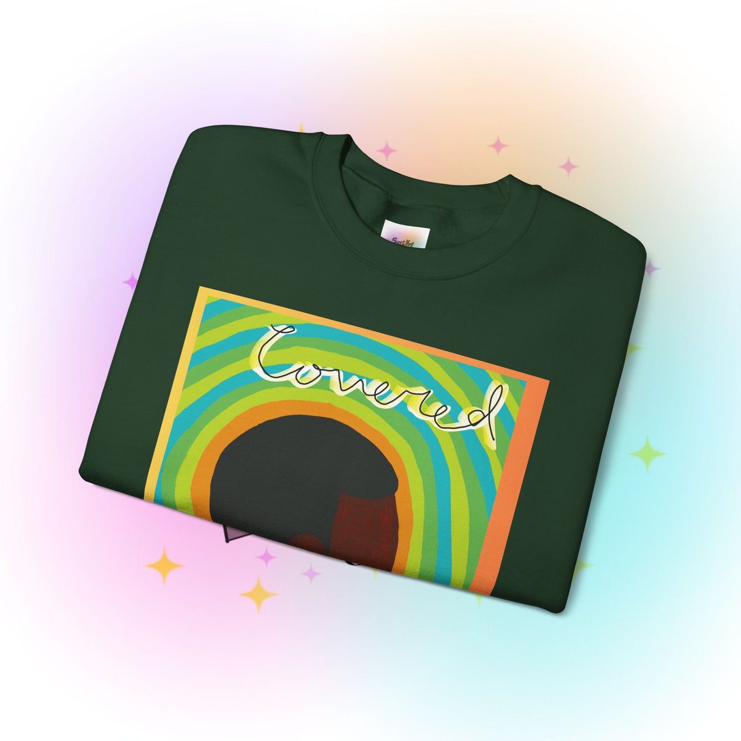 Wanna Pray? Heart Graphic Crewneck Sweatshirt — Retro Silhouette Faith Pullover