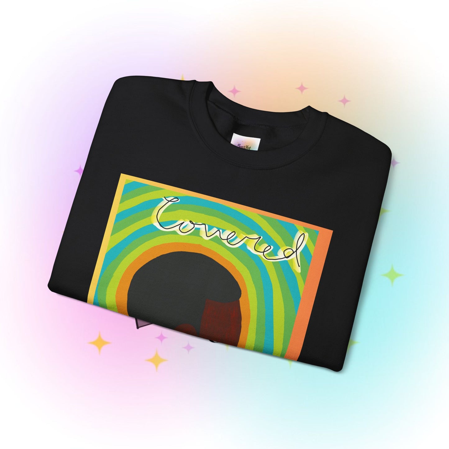 Wanna Pray? Heart Graphic Crewneck Sweatshirt — Retro Silhouette Faith Pullover