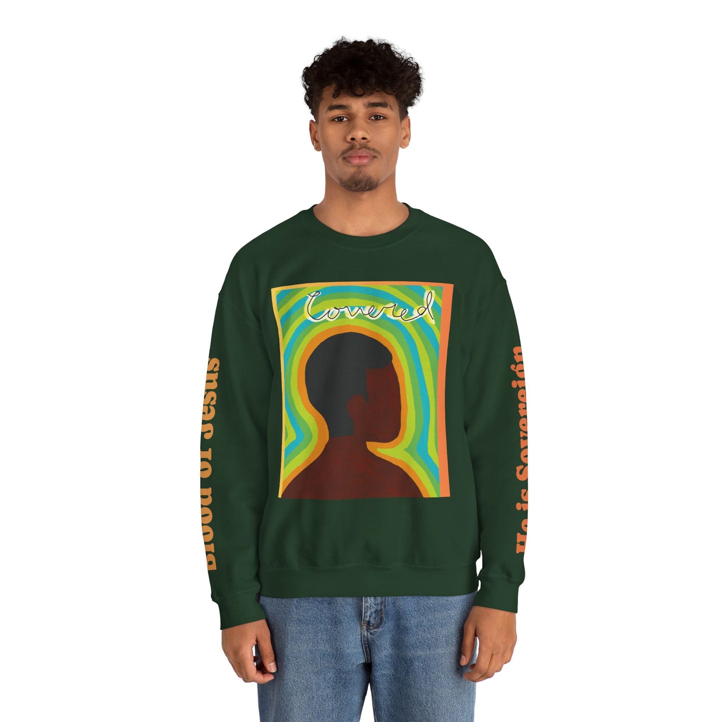 Wanna Pray? Heart Graphic Crewneck Sweatshirt — Retro Silhouette Faith Pullover