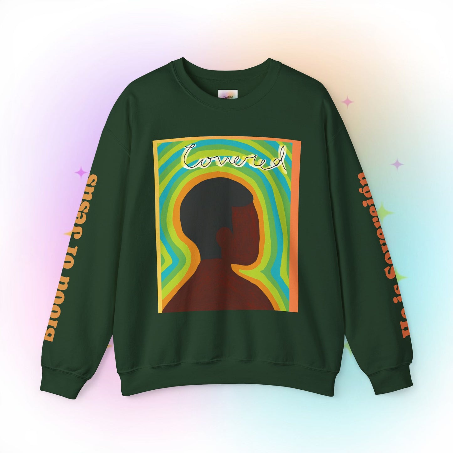 Wanna Pray? Heart Graphic Crewneck Sweatshirt — Retro Silhouette Faith Pullover