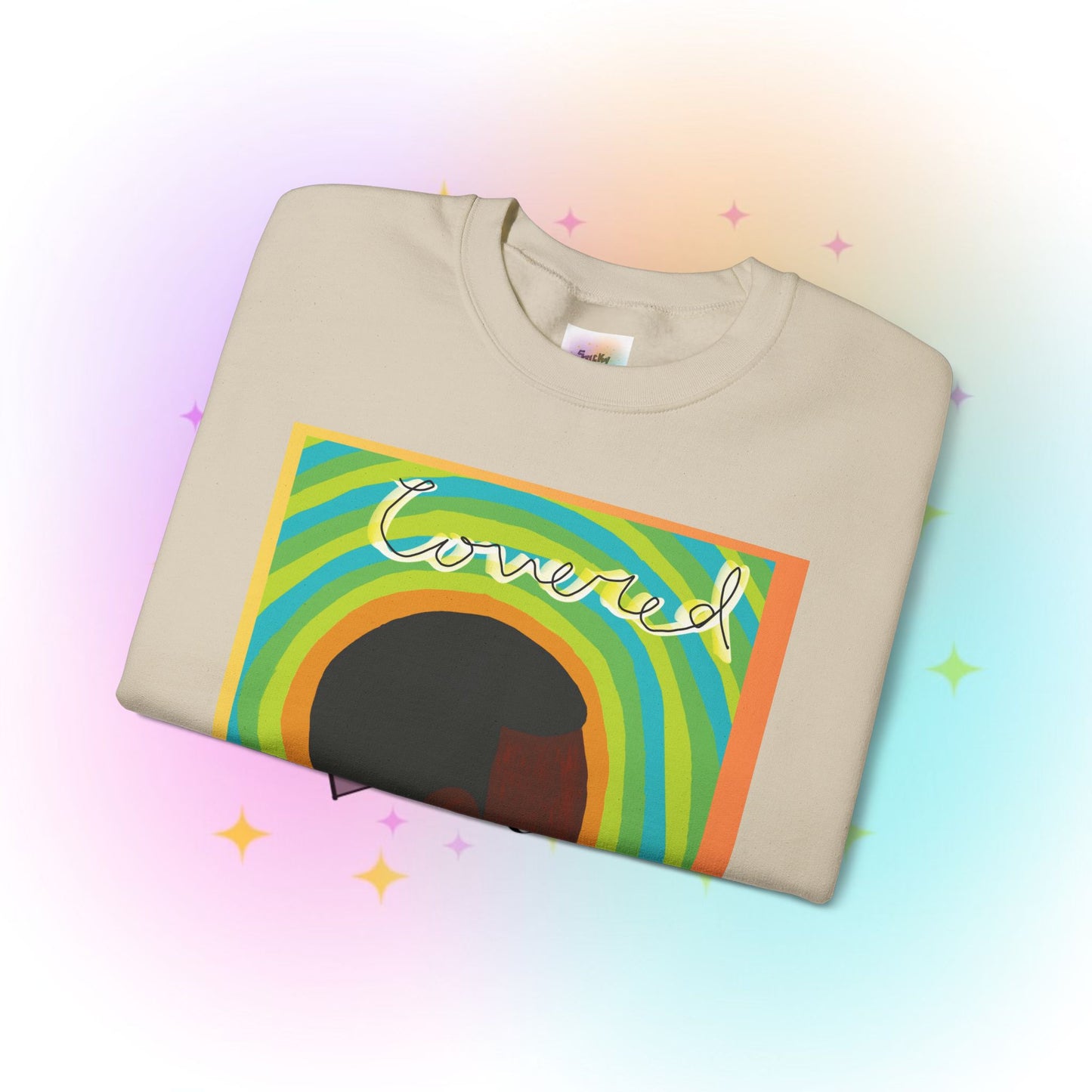 Wanna Pray? Heart Graphic Crewneck Sweatshirt — Retro Silhouette Faith Pullover