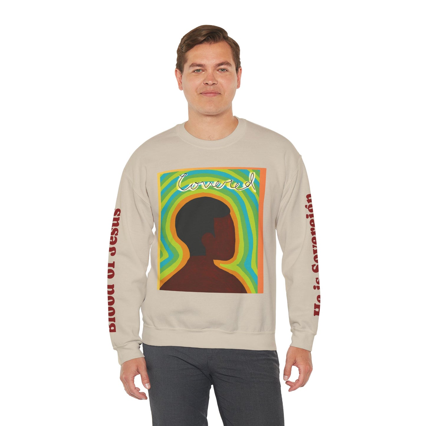 Wanna Pray? Heart Graphic Crewneck Sweatshirt — Retro Silhouette Faith Pullover